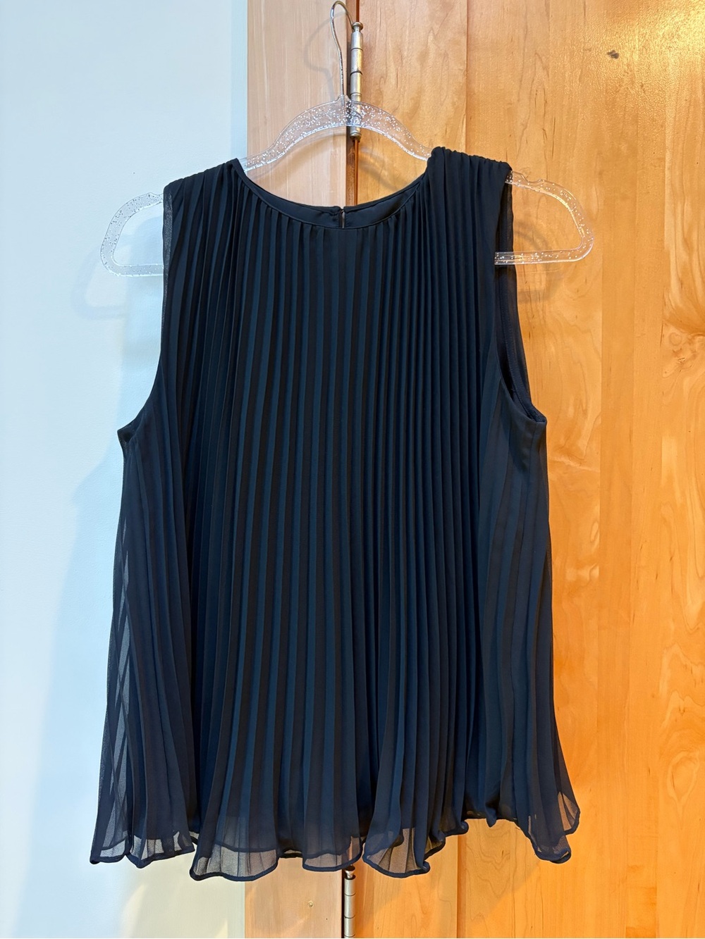 J. Crew black accordion Chiffon Sleeveless Camisole
